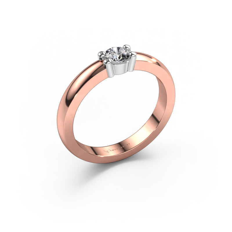Afbeelding van Ring Yasmin 1 585 rosé goud Diamant 0.30 crt