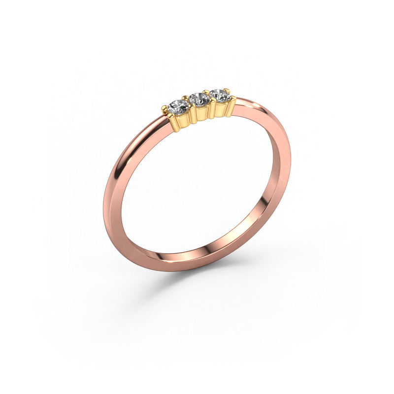 Image of Ring Yasmin 3 585 rose gold Diamond 0.09 crt