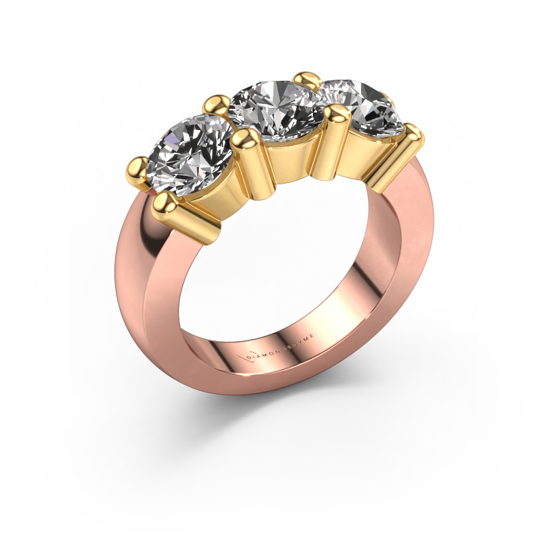 Afbeelding van Ring Yasmin 3 585 rosé goud Diamant 3.00 crt