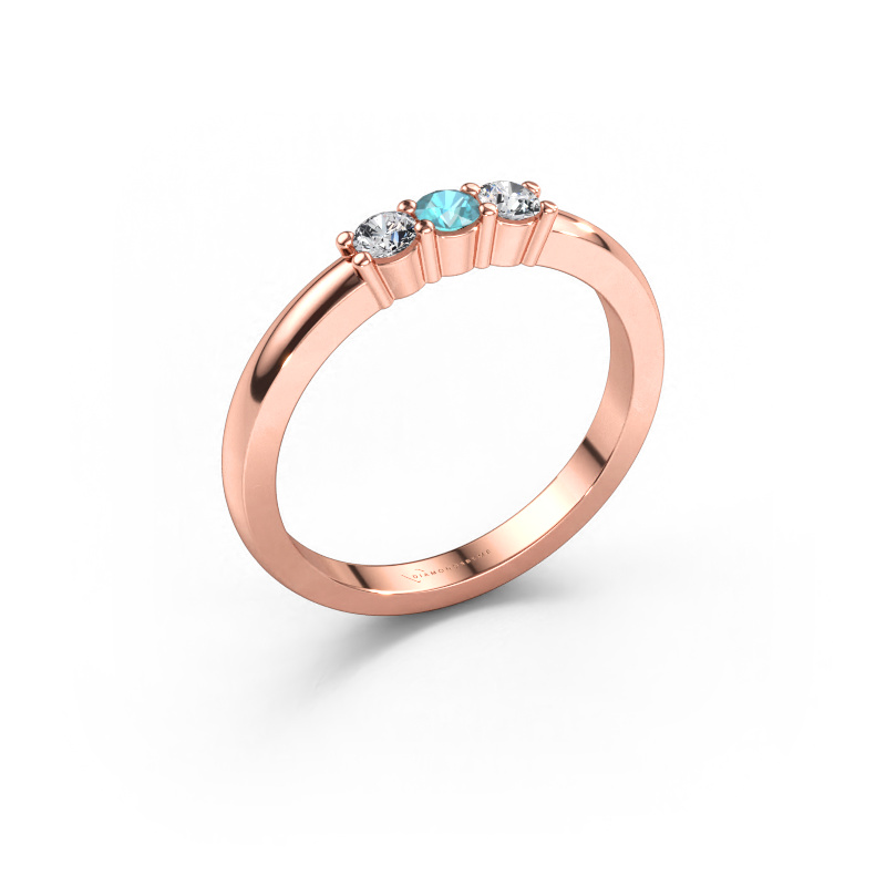 Bild av Ring Yasmin 3 585 roséguld Blå topas 3 mm