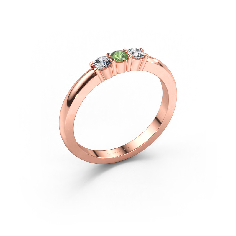 Bild av Ring Yasmin 3 585 roséguld Grön turmalin 3 mm