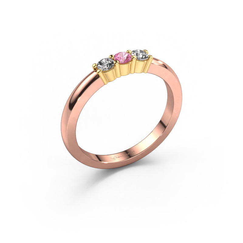 Bild von Ring Yasmin 3 585 Roségold Pink Saphir 3 mm