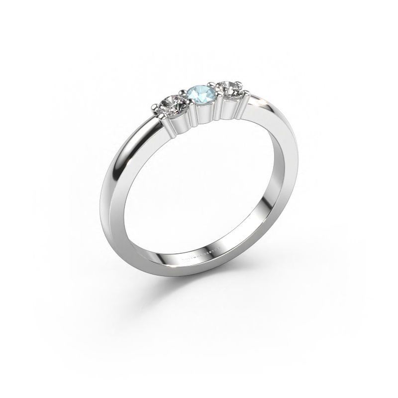 Image of Ring Yasmin 3 950 platinum Aquamarine 3 mm