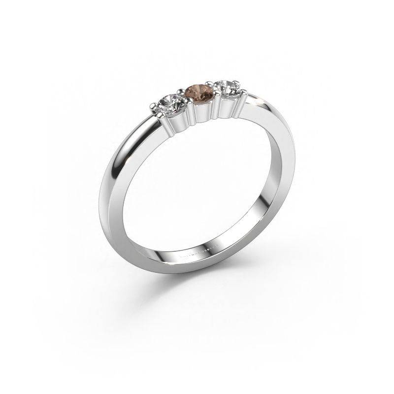 Bild von Ring Yasmin 3 950 Platin Braun Diamant 0.30 crt
