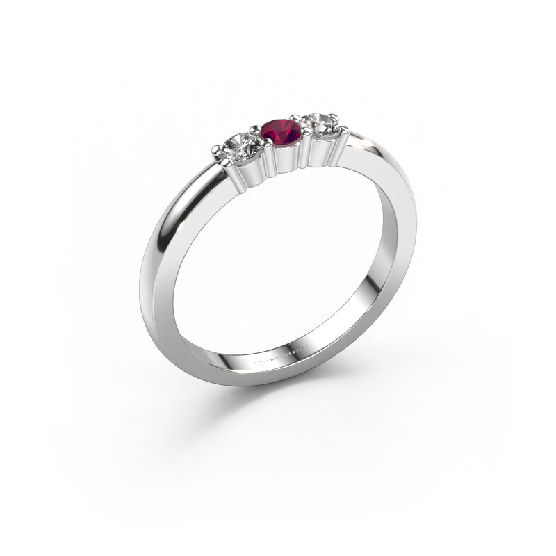 Bild von Ring Yasmin 3 950 Platin Rhodolit 3 mm