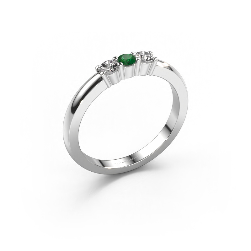 Image of Ring Yasmin 3 950 platinum Emerald 3 mm