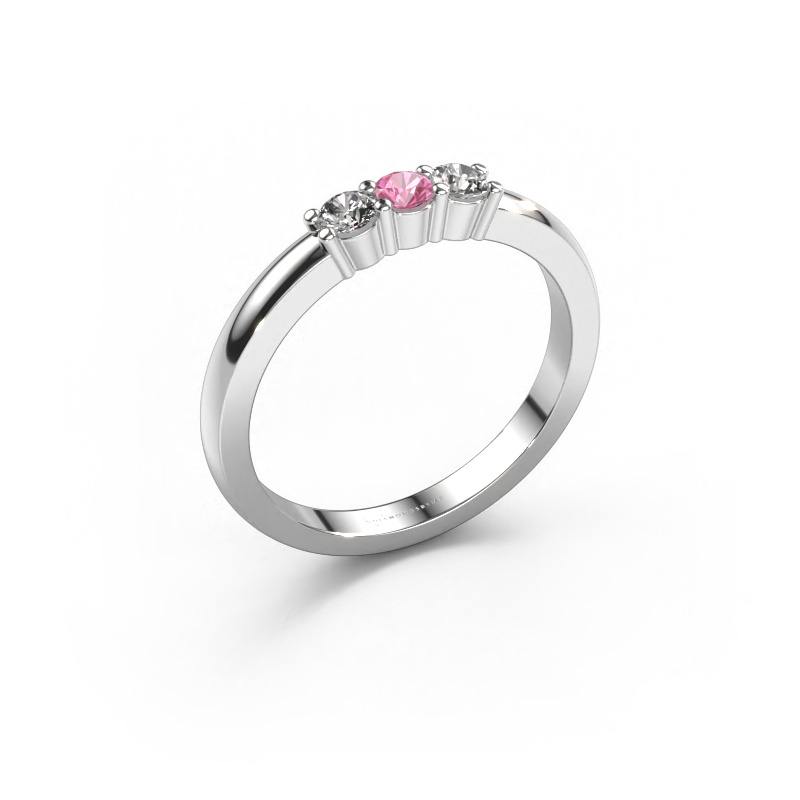 Image of Ring Yasmin 3 950 platinum Pink sapphire 3 mm
