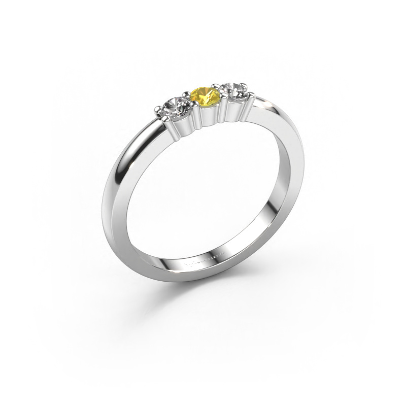 Image of Ring Yasmin 3 950 platinum Yellow sapphire 3 mm
