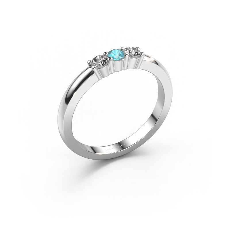 Image of Ring Yasmin 3 950 platinum Blue topaz 3 mm