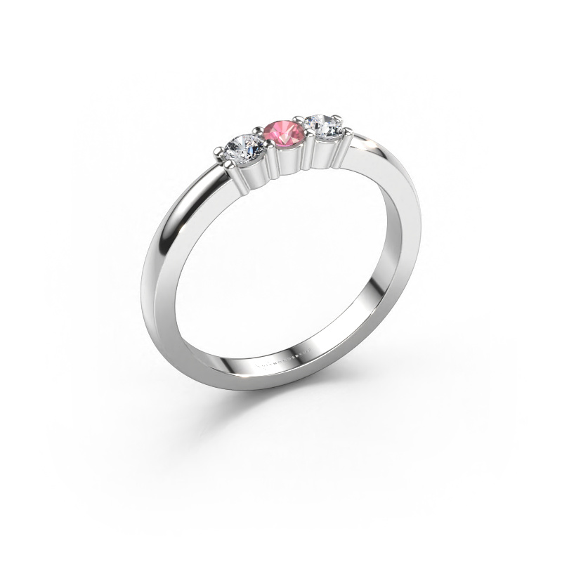 Image of Ring Yasmin 3 950 platinum Tourmaline pink 3 mm