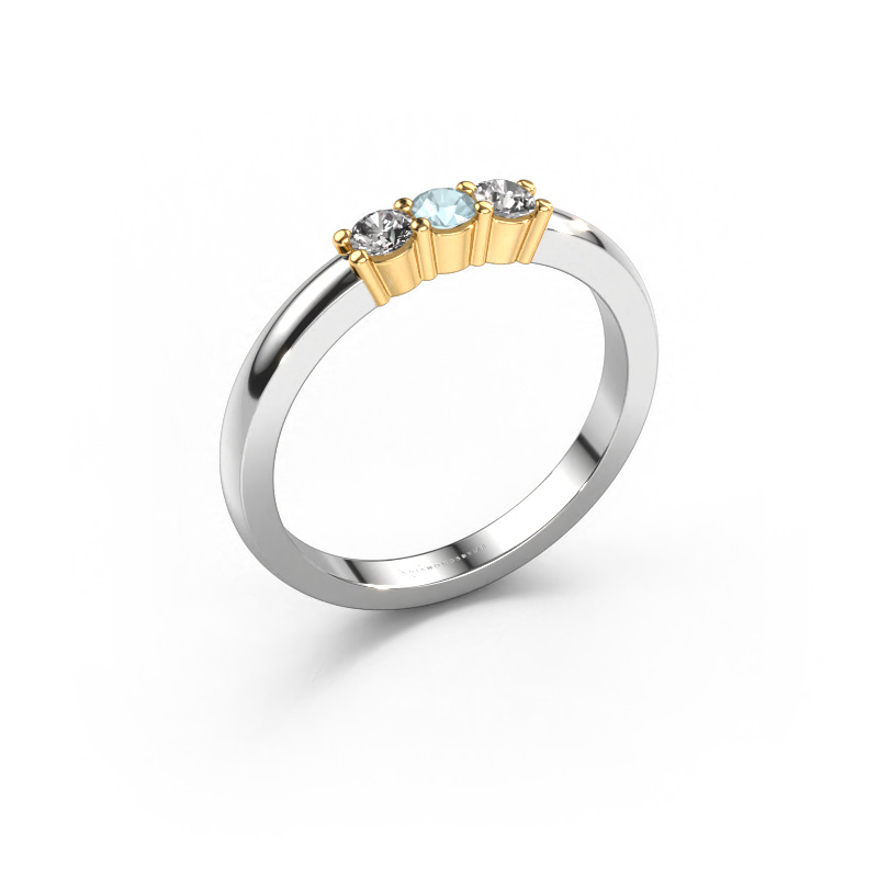 Image of Ring Yasmin 3 585 white gold Aquamarine 3 mm