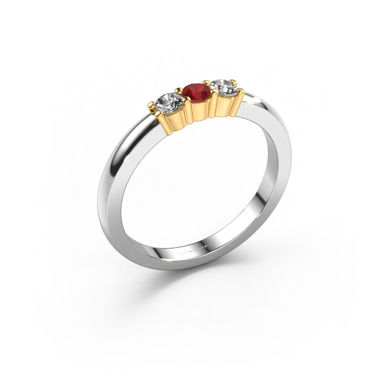 Image of Ring Yasmin 3 585 white gold Ruby 3 mm
