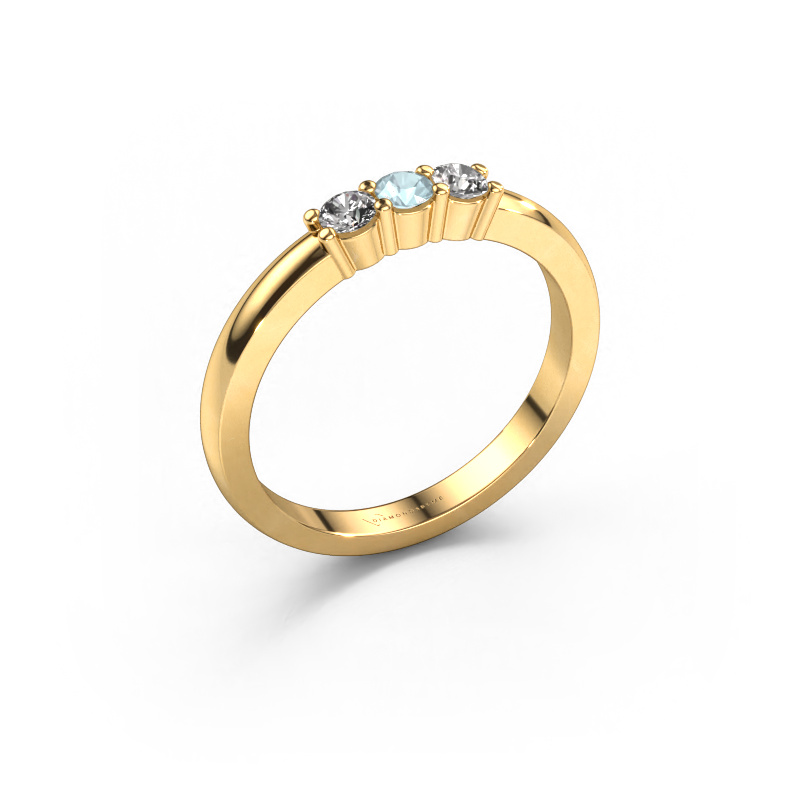 Image of Ring Yasmin 3 585 gold Aquamarine 3 mm