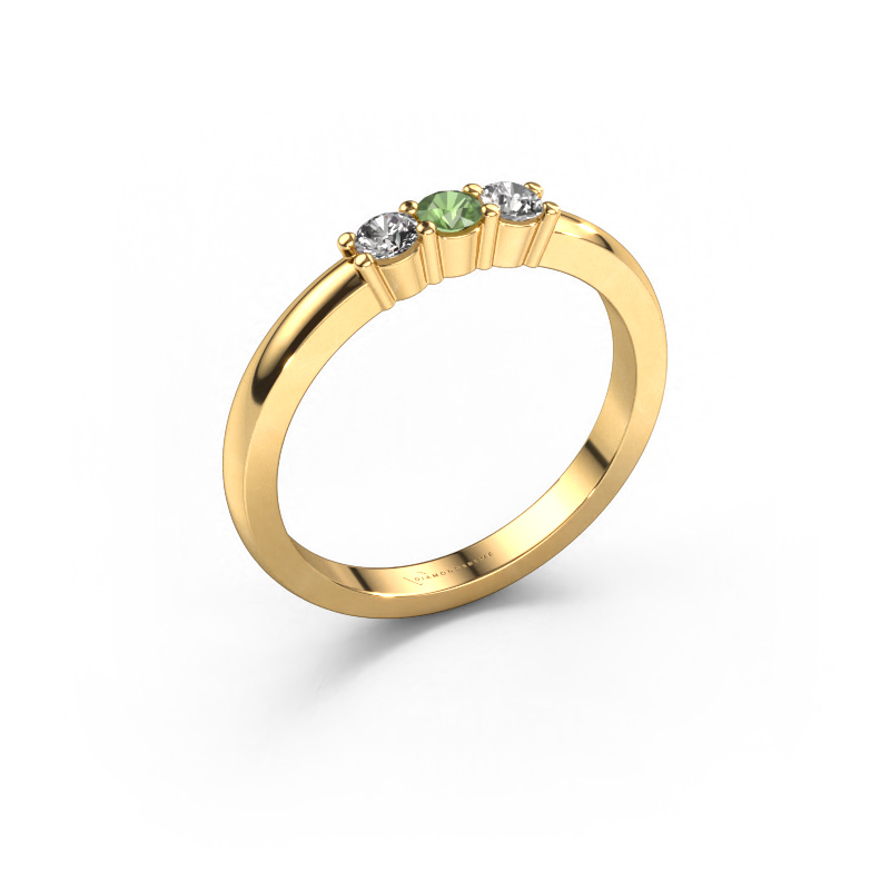 Image of Ring Yasmin 3 585 gold Tourmaline green 3 mm