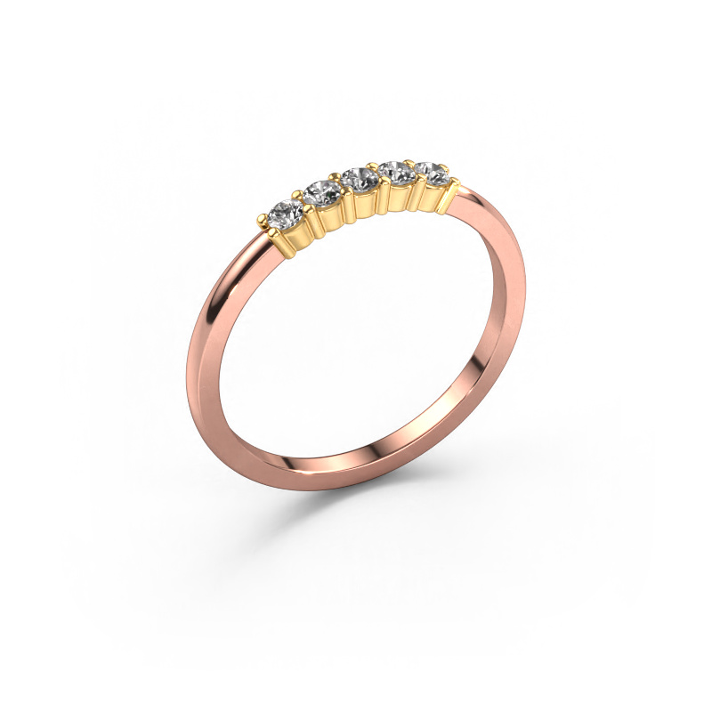 Image de Bague Yasmin 5 585 or rose Diamant 0.15 crt