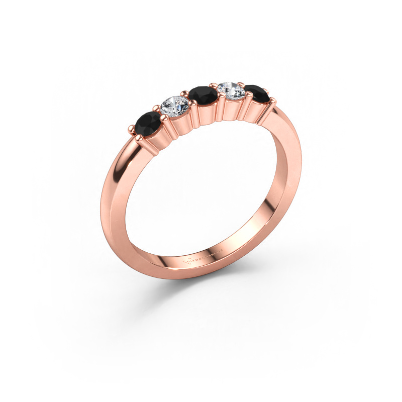 Immagine di Anello Yasmin 5 585 oro rosa Diamante nero 0.56 crt