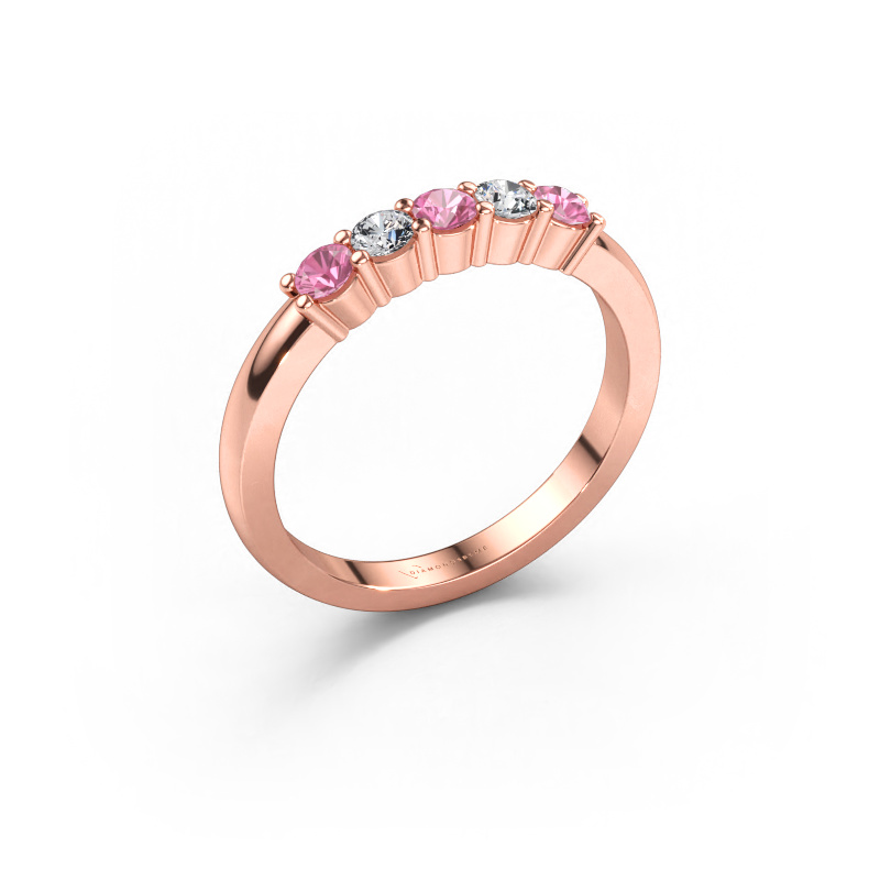 Immagine di Anello Yasmin 5 585 oro rosa Zaffiro rosa 3 mm