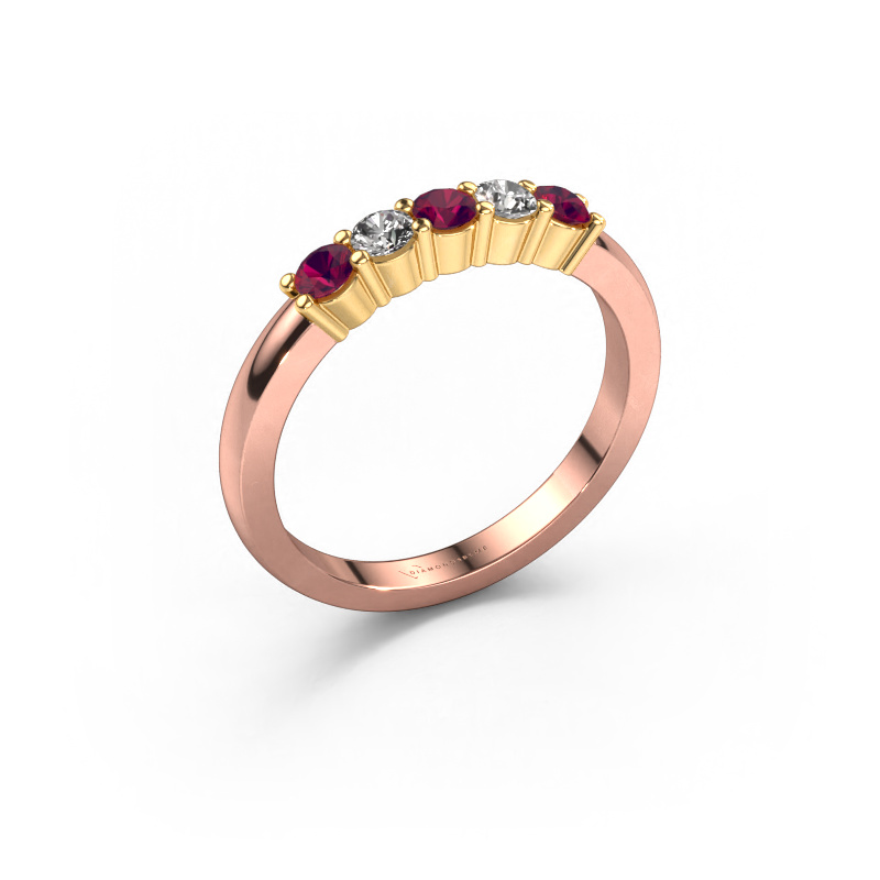 Bild von Ring Yasmin 5 585 Roségold Rhodolit 3 mm