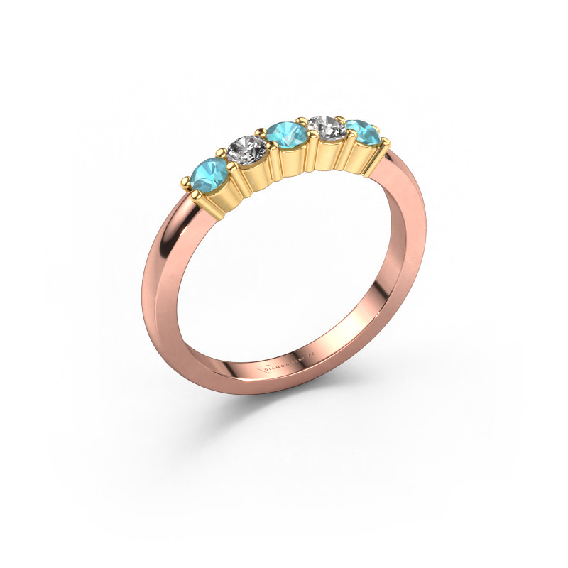 Image of Ring Yasmin 5 585 rose gold Blue topaz 3 mm