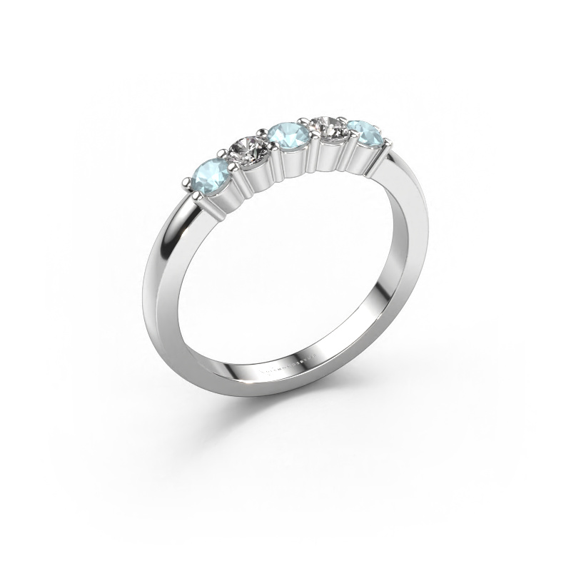 Image of Ring Yasmin 5 950 platinum Aquamarine 3 mm