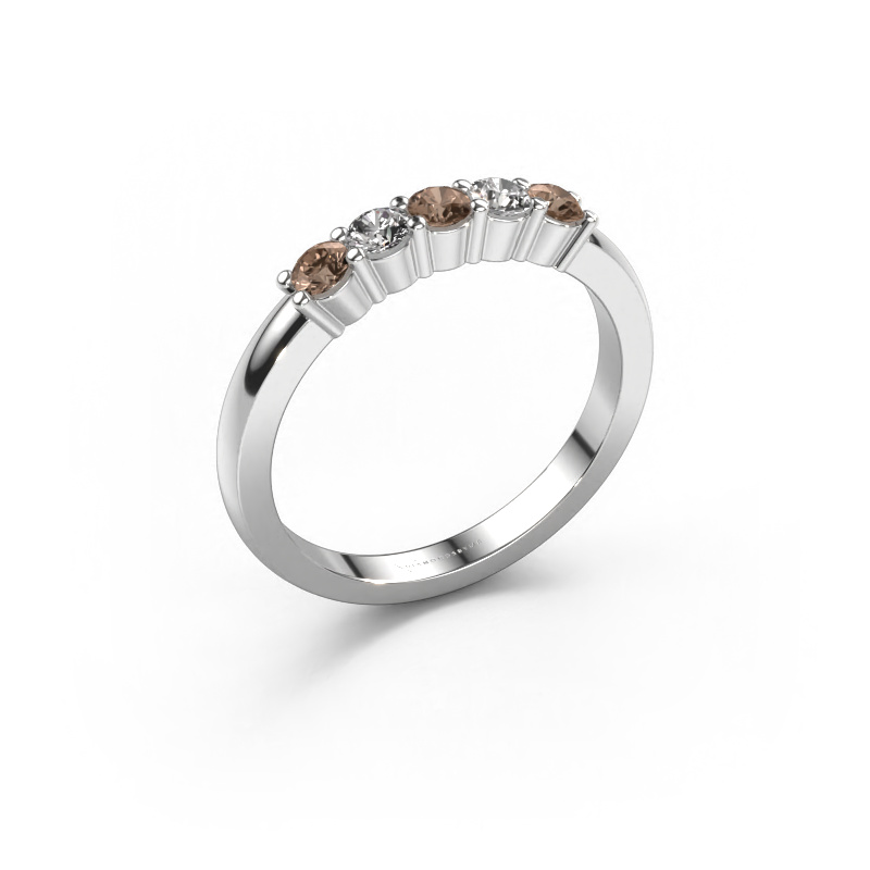 Image of Ring Yasmin 5 950 platinum Brown diamond 0.50 crt
