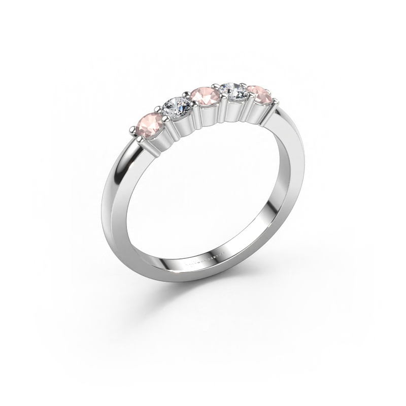 Image of Ring Yasmin 5 950 platinum Morganite champagne 3 mm