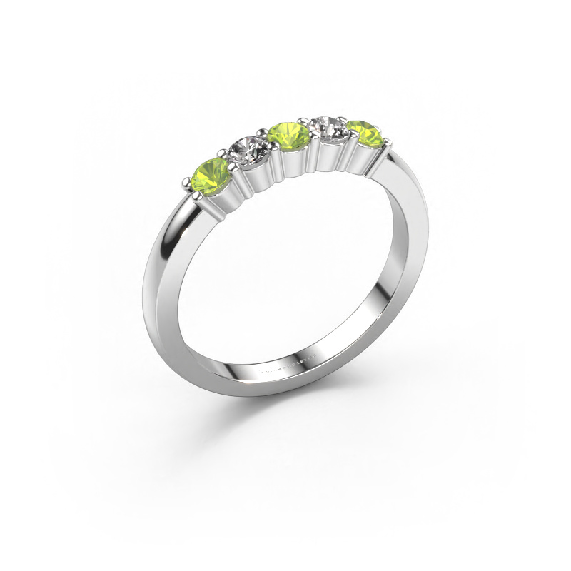 Image of Ring Yasmin 5 950 platinum Peridot 3 mm