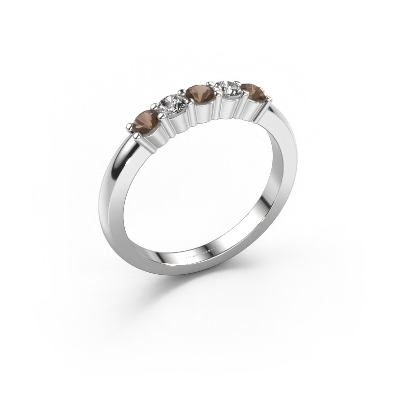 Afbeelding van Ring Yasmin 5 950 platina Rookkwarts 3 mm