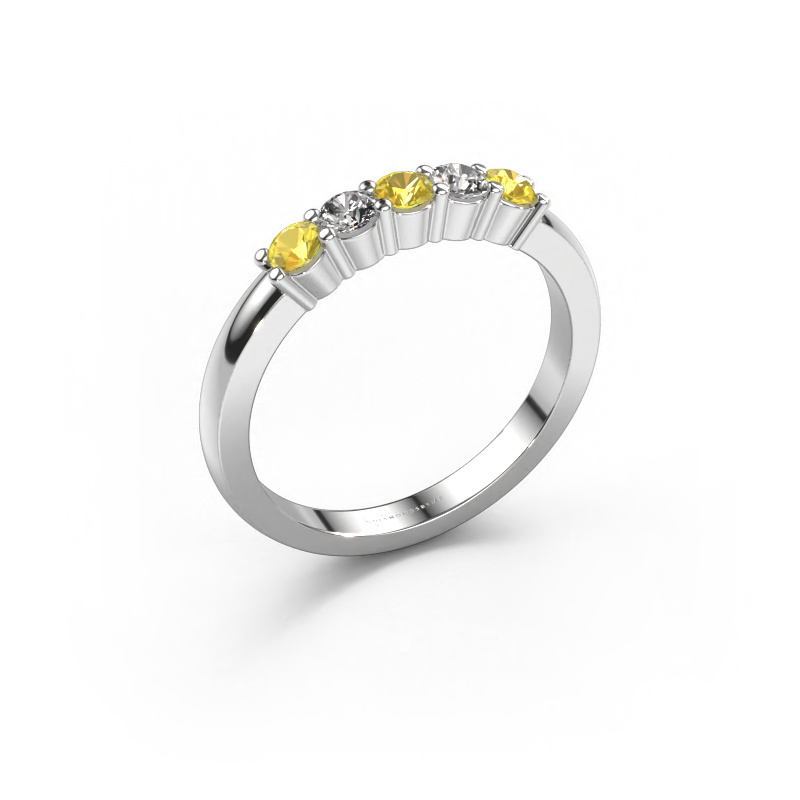 Image of Ring Yasmin 5 950 platinum Yellow sapphire 3 mm