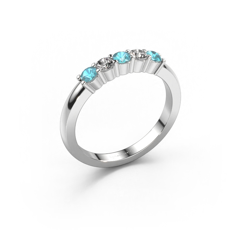 Image of Ring Yasmin 5 950 platinum Blue topaz 3 mm