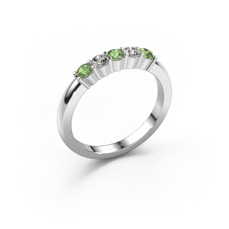 Image of Ring Yasmin 5 950 platinum Tourmaline green 3 mm