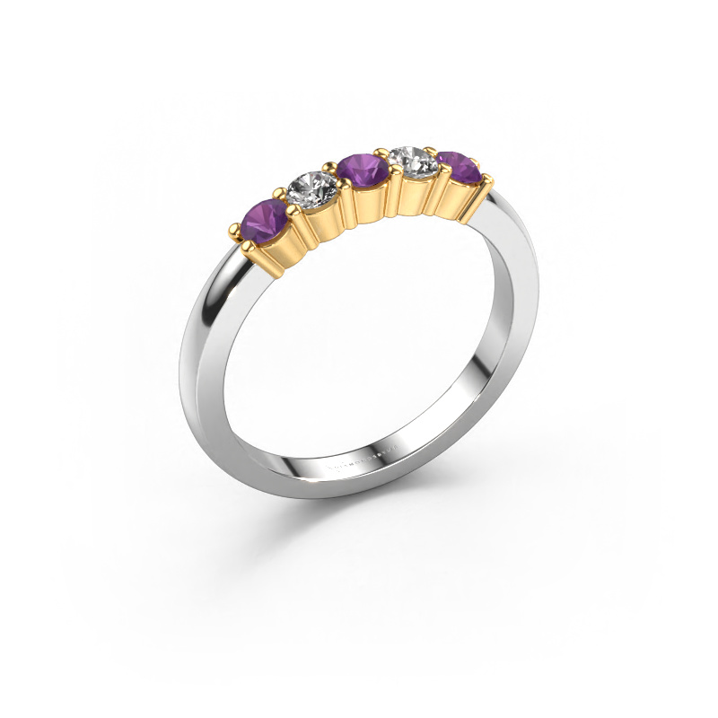 Image of Ring Yasmin 5 585 white gold Amethyst 3 mm