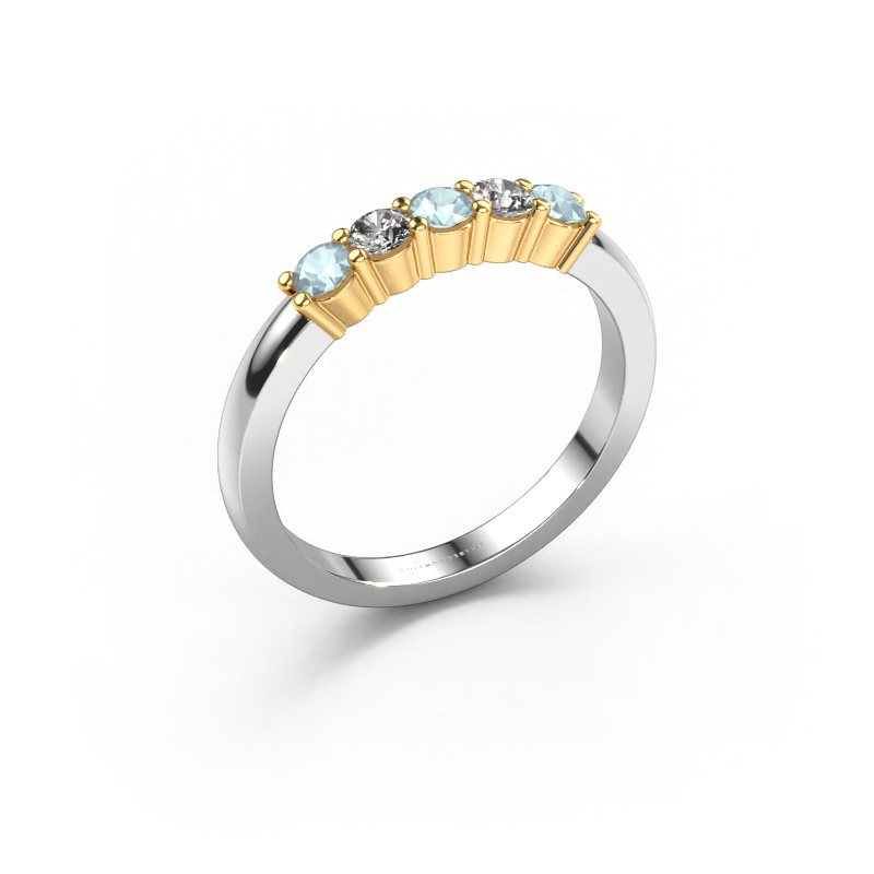 Image of Ring Yasmin 5 585 white gold Aquamarine 3 mm