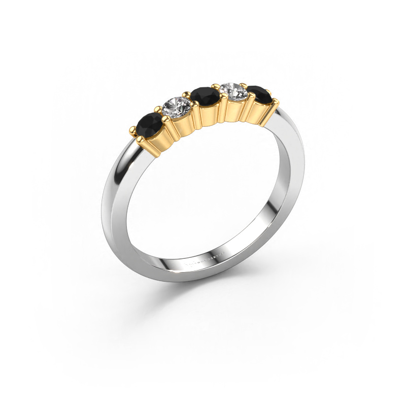 Image de Bague Yasmin 5 585 or blanc Diamant noir 0.56 crt