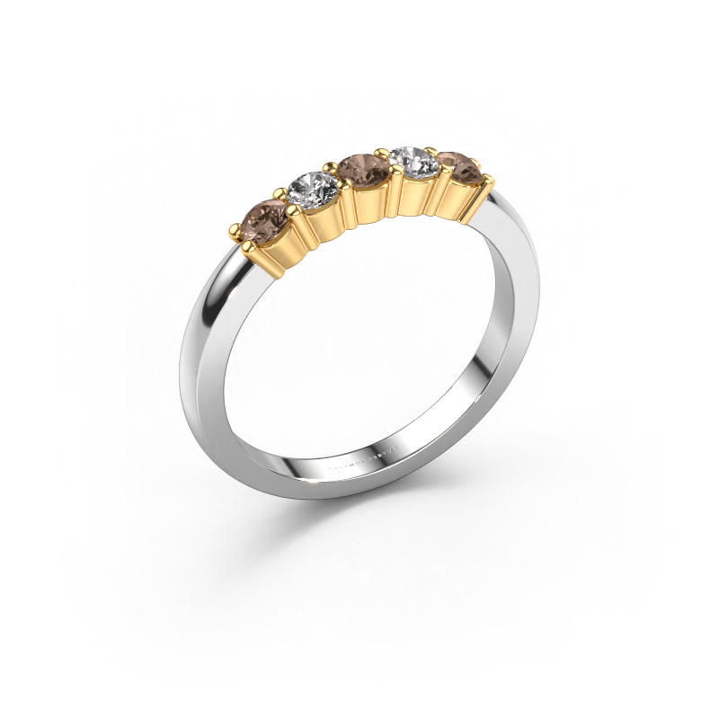 Image of Ring Yasmin 5 585 white gold Brown diamond 0.50 crt