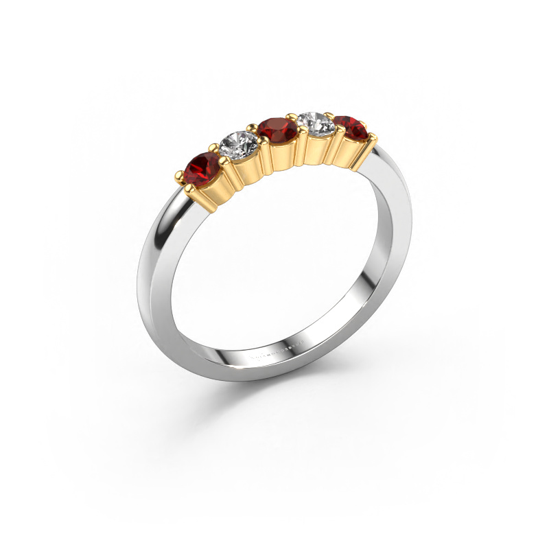 Image of Ring Yasmin 5 585 white gold Garnet 3 mm