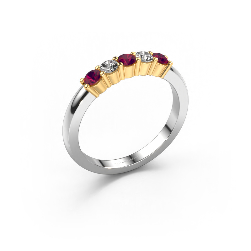 Image of Ring Yasmin 5 585 white gold Rhodolite 3 mm