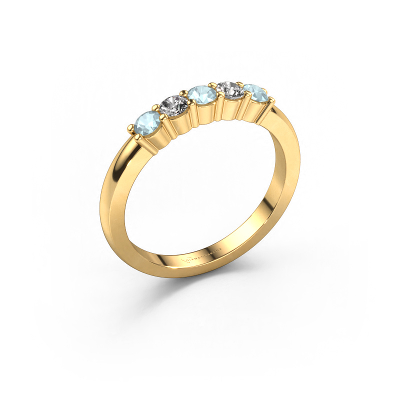 Image de Bague Yasmin 5 585 or jaune Aigue-marine 3 mm