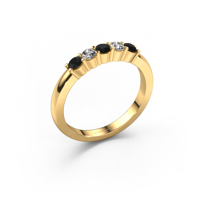 Image de Bague Yasmin 5 585 or jaune Diamant noir 0.56 crt
