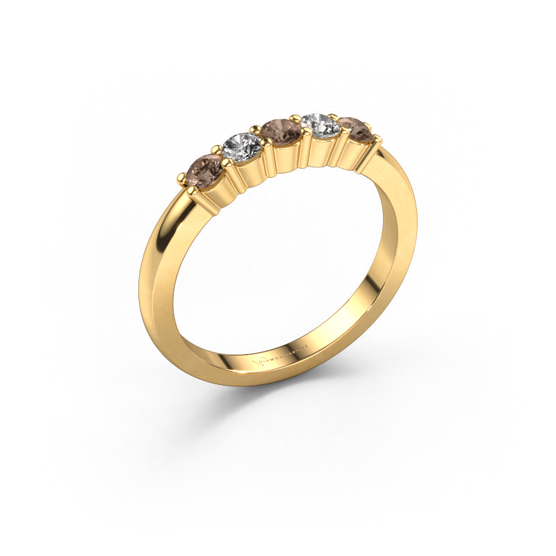 Image de Bague Yasmin 5 585 or jaune Diamant brun 0.50 crt