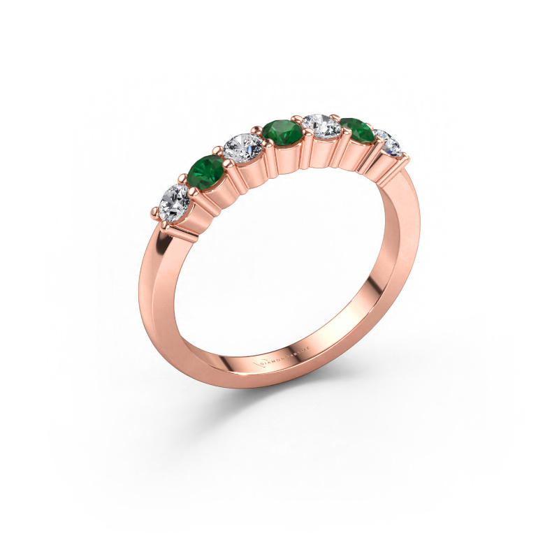 Immagine di Anello Yasmin 7 585 oro rosa Smeraldo 2.7 mm
