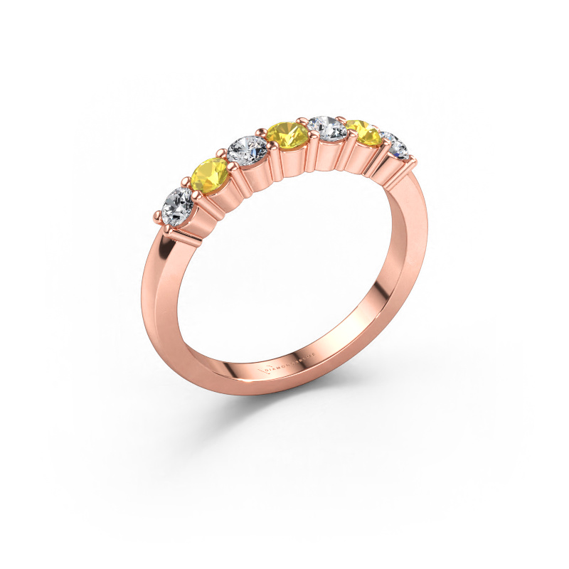 Immagine di Anello Yasmin 7 585 oro rosa Zaffiro giallo 2.7 mm