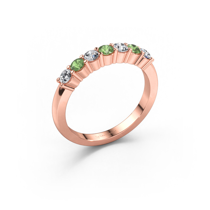 Immagine di Anello Yasmin 7 585 oro rosa Tormalina verde 2.7 mm