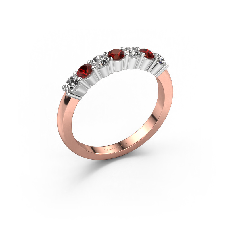 Bild von Ring Yasmin 7 585 Roségold Granat 2.7 mm