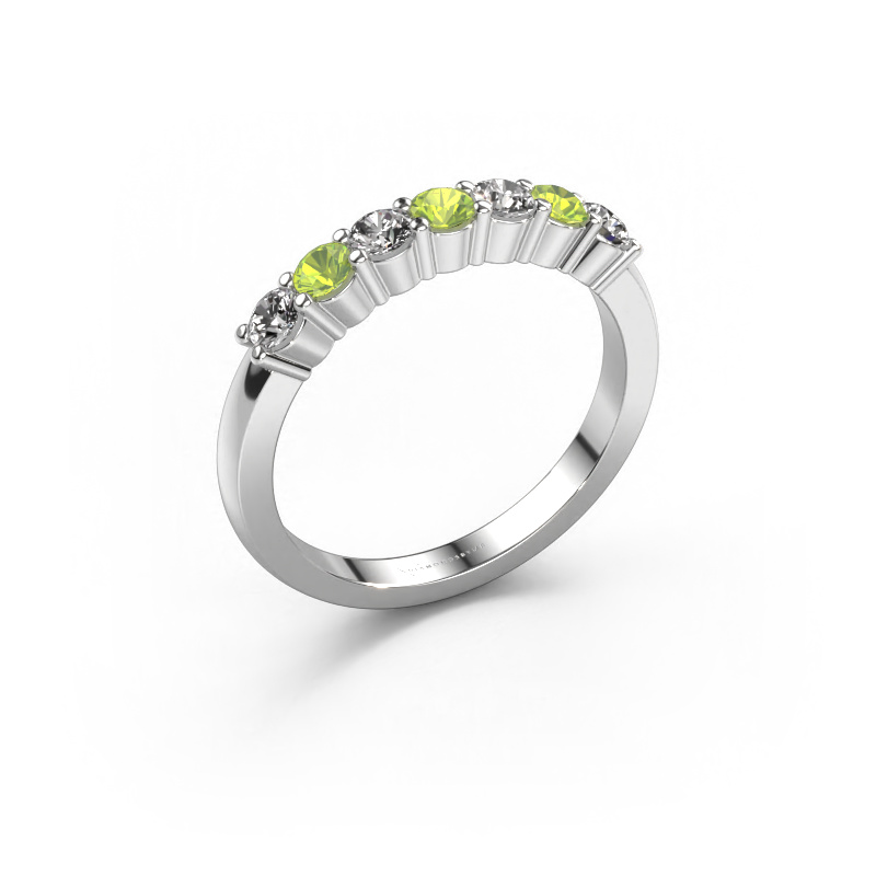 Image of Ring Yasmin 7 585 white gold Peridot 2.7 mm