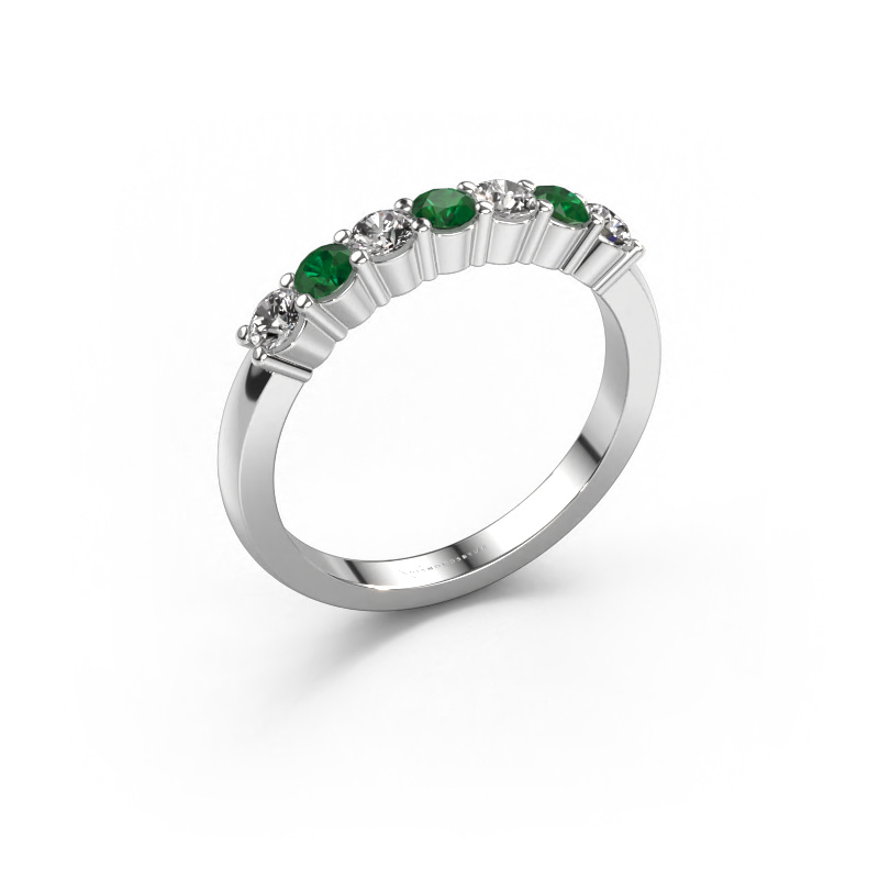 Image of Ring Yasmin 7 585 white gold Emerald 2.7 mm