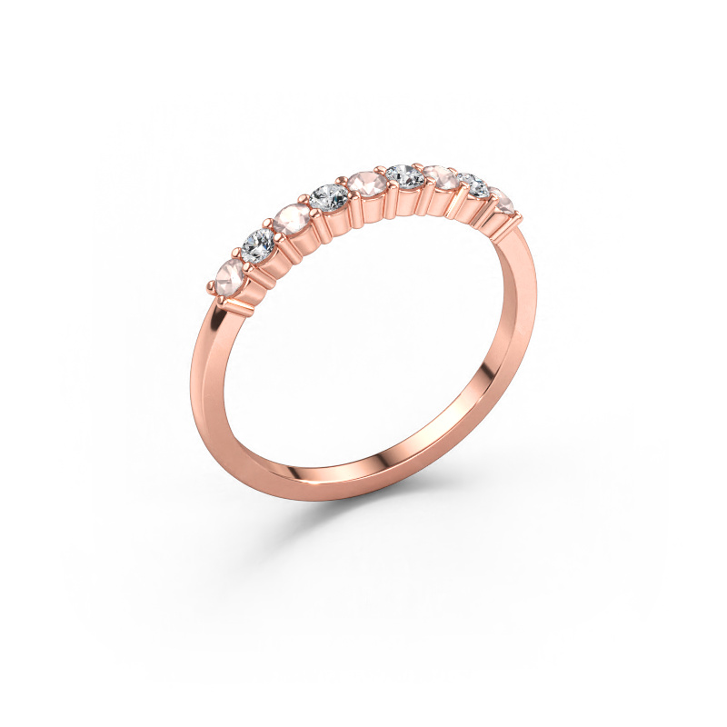 Immagine di Anello Yasmin 9 585 oro rosa Morganite champagne 2.4 mm