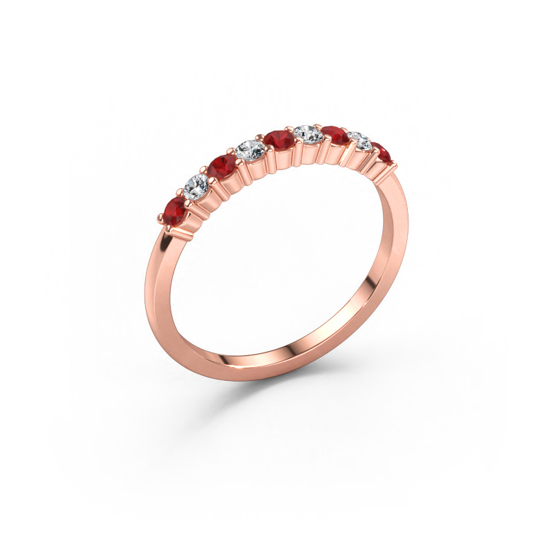 Immagine di Anello Yasmin 9 585 oro rosa Rubino 2.4 mm