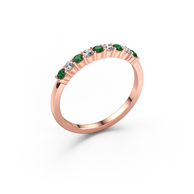 Immagine di Anello Yasmin 9 585 oro rosa Smeraldo 2.4 mm