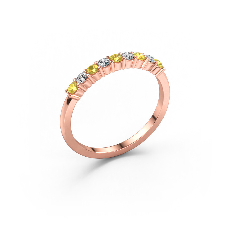 Immagine di Anello Yasmin 9 585 oro rosa Zaffiro giallo 2.4 mm